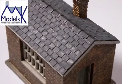 Model Railway 00/H0 Gauge 4mm Precision Laser Cut Slate Effect Roof Tiles • £2.99