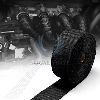 Black Exhaust Pipe Insulation Thermal Heat Wrap 2 X50' Motorcycle Header • $18.46