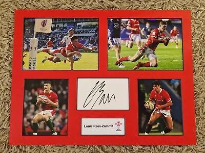 Louis Rees-zammit Signed 16x12 Wales Rugby Presentation Six Nations *COA* • £99.99