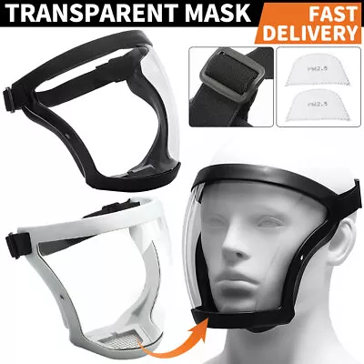 Anti-fog Shield Safety Full Face Super Protective Head Cover Transparent Mask • $8.41