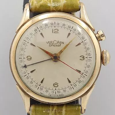 Vulcain Cricket Hand-Winding Men's Wristwatch Gold Plated With Pointer Date • $848.99