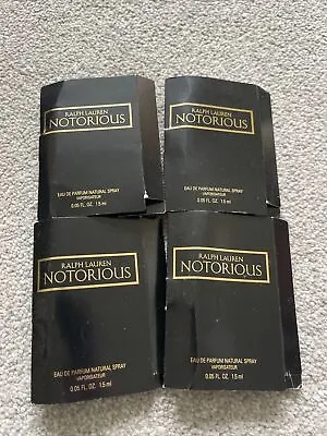 RALPH LAUREN NOTORIOUS 1.5ml EDP SAMPLE SPRAY X4 • £9.99