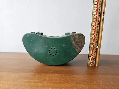 Vintage Fishing Live Bait Green Metal Vented Tin Container Holder Belt Loops • $8