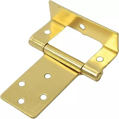 10x BRASS CRANKED FLUSH HINGES Fits 15-16mm Door Thickness Cupboard/Cabinet Set • £12.45