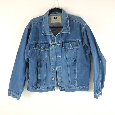 Equinox Mens Vintage Denim Jacket Cotton Medium Wash Blue Pockets M • $34.99