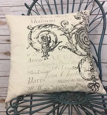 PETIT COTERIE Throw Pillow  French Script  • $79