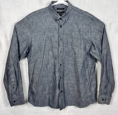 Banana Republic Men XL Untucked Slim Fit L/S Button Down Collar Shirt Lux Pocket • $13.79