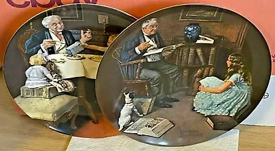 Porcelain-Fine China-Norman Rockwell Plate-The Storyteller & The Gourmet-Vintage • £24.99