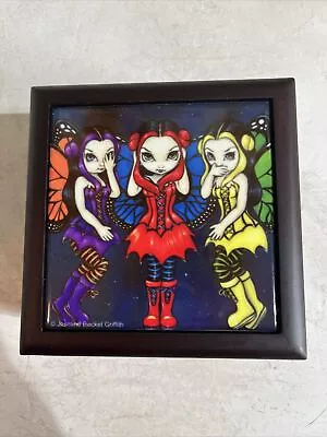 £21.76 • Buy Rare Three Wise Faeries Tile Trinket Box - Jasmine Becket Griffith