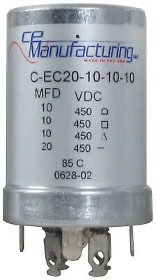 CE Manufacturing Multisection Mallory FP Can Capacitor 20/10/10/10µf @ 450VDC • $50.99