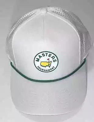 2024 Masters White Performance Tech Rubber Patch Rope Hat With Perforated Back • $70