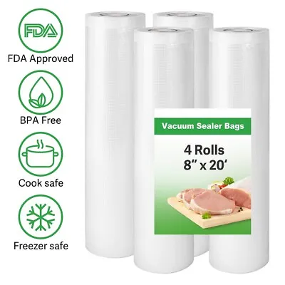 $19.99 • Buy Vacuum Sealer Bags 4-8 X20' Rolls Food Magic Seal Storage Bag