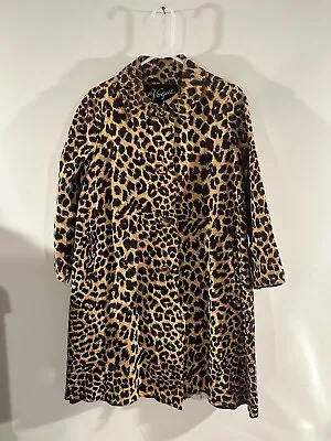 Vintage Women’s 60s Cheetah Print Union Made Coat Size Medium Cotton  • $139.95