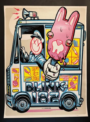 $52 • Buy BLINK 182  Munk One  Original Concert Poster Mohegan Sun 2013
