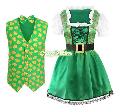 XC12 Classic Womens Mens Lucky Irish St Patricks Day Leprechaun Shamrock Costume • $13.02