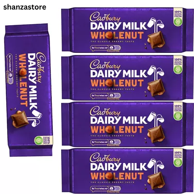 Cadbury Dairy Milk Whole Nut Chocolate Bar 200g Pack Of 5 | UK Free Dispatch • £19.49