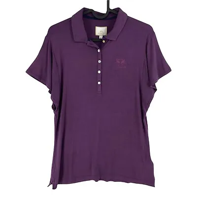 LA MARTINA Purple Stretch Polo T Shirt Size 4 / L • $36.67