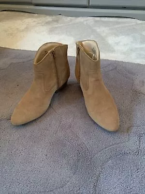 Marks And Spencer Camel Suede Ankle Boots Size 4.5 • £10