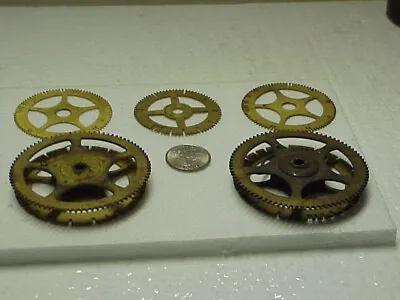 2 Used Double & 3 Count Wheel Clock Gears Steampunk Altered Art Parts #28 • $17