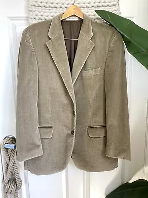 CHAPS RALPH LAUREN Corduroy Blazer Mens 48R Beige Tan Cotton Sport Coat Jacket • $24.99