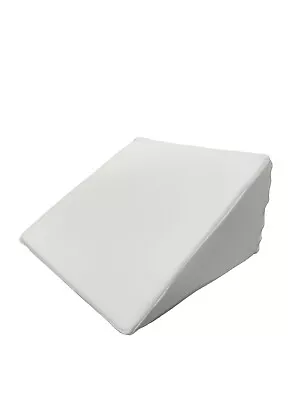 White Zip Cover Bed Wedge Pillow  Acid Reflux Flex Foam Orthopedic Back Support • £25.60