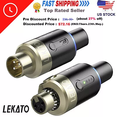 LEKATO 5.8G Wireless Microphone System Mic Transmitter Receiver Plug On XLR 100' • $72.16