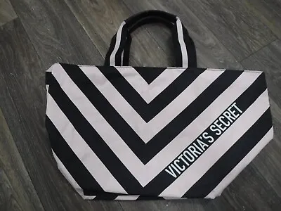  Victoria's Secret Signature Lg Striped Weekender Getaway Duffle Bag Tote Travel • $16.99