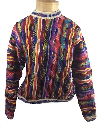 COOGI Vintage 90’s Biggie Hip Hop Chillwave VAPORWAVE Mosaic Wool Sweater Size S • $666