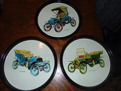 Metal Serving Tray Antique Car Vtg Collectible Atlantic Can Co (3) Trays • $25
