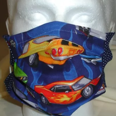 USA Cotton Face Mask Face Cover Handmade With Muscle Cars Fabric FAST SHIP • $5.99