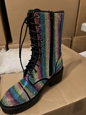 Vigo Fiore Rhinestone Combat Boot • $60