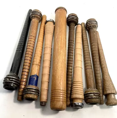 Wood Spools Bobbins Wooden Industrial Style 7 -9.5  Spindles Quills Mixed Lot-10 • $19