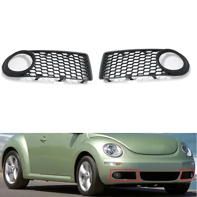 $33.99 • Buy Pair Mesh Grille Front Bumper Fog Lamp Cover Frame For VW Beetle/Cabrio 06-11