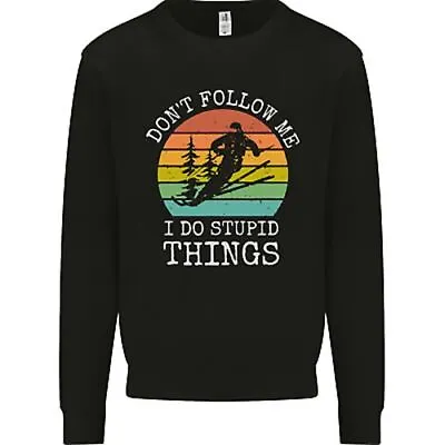 Skiing Don't Follow Me Ski Skier Funny Mens Sweatshirt Jumper • $26.13