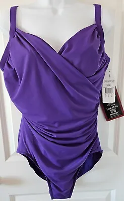 MIRACLESUIT SANIBEL One Piece SWIMSUIT 18DD Underwired Bra Iris Purple • $139.95