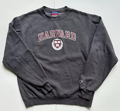 VTG Champion 50/50 Harvard Sweatshirt Mens M Crewneck Pullover Jumper Fleece • $34.99