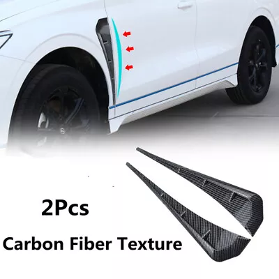 Car 2pc Carbon Fiber Side Fender Vent Fender Wing Air Vent Hood Fender Cover Kit • $21.55