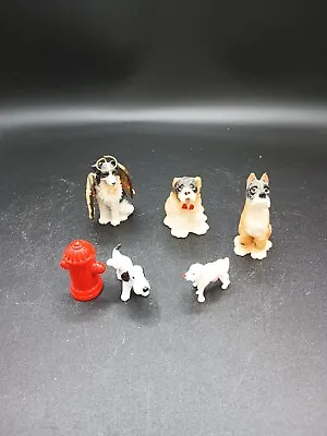 Miniature Dog Figurines Lot Of 5  Dogs And A Fire Hydrogen Naughty  • $9.95