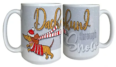 Dachshund Through The Snow Christmas Sausage Dog Owners Tea Coffee Mug Gift • £10.99