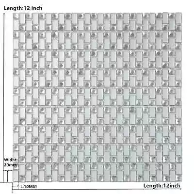 Diflart Frosted Glass Crystal Diamond Mirror Mosaic Tile Pack Of 5 Sheets • $15