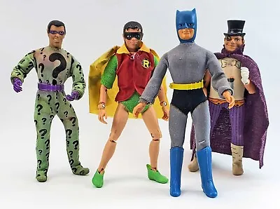 Vintage 1972-73 MEGO BATMAN & ROBIN RIDDLER & PENGUIN 8  ACTION FIGURES • $115