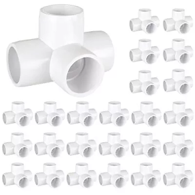 24 Pack 1/2 Inch 4 Way Pvc Fittings Furniture Grade Elbow Pvc Fitting Pvc Pipe T • $28.75