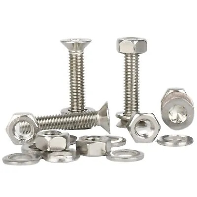£4.55 • Buy M2 M2.5 M3 Torx Countersunk Machine Screws Hex Nuts & Washers A2 Stainless Steel