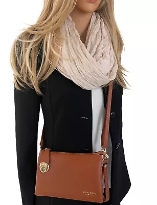 Ladies Small Clutch Bag Large Purse Card Holder Long Wallet Cross Body Handbag • £11.97