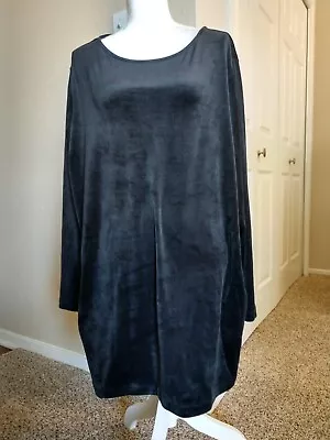 £16.13 • Buy J Jill Pure Tunic Top 3X Black Velvet Long Sleeve Pockets Plus Size Women (130)