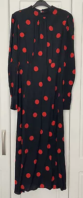 £14.99 • Buy New Look Maternity Maxi Dress Size 8 Black And Red Spot - NEVER WORN