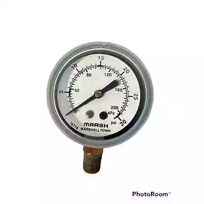 Vintage Marsh Instrument Pressure Gauge 30 PSI Retro Industrial Steampunk • $5