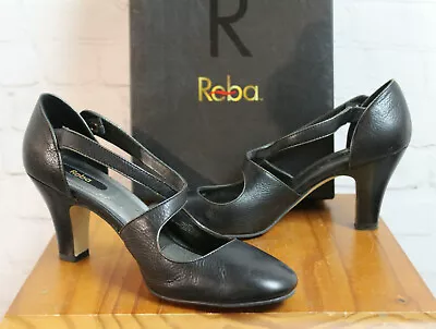 S ~ Reba Vera Gomma Leather Dance Shoes ~ Heels  Black ~ 2 Variations (Options) • $31.99