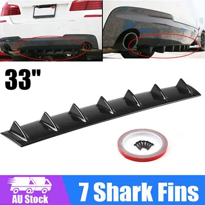 7 Shark Fins Universal Black Rear Bumper Decorative Spoiler Wing Lip Diffuser • $20.70