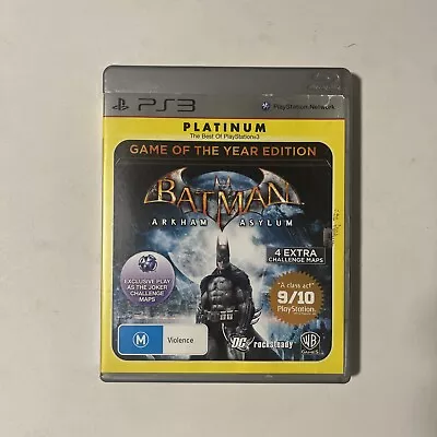 Batman Arkham Asylum Game Of The Edition (PlayStation 3) With Manual • $5.05